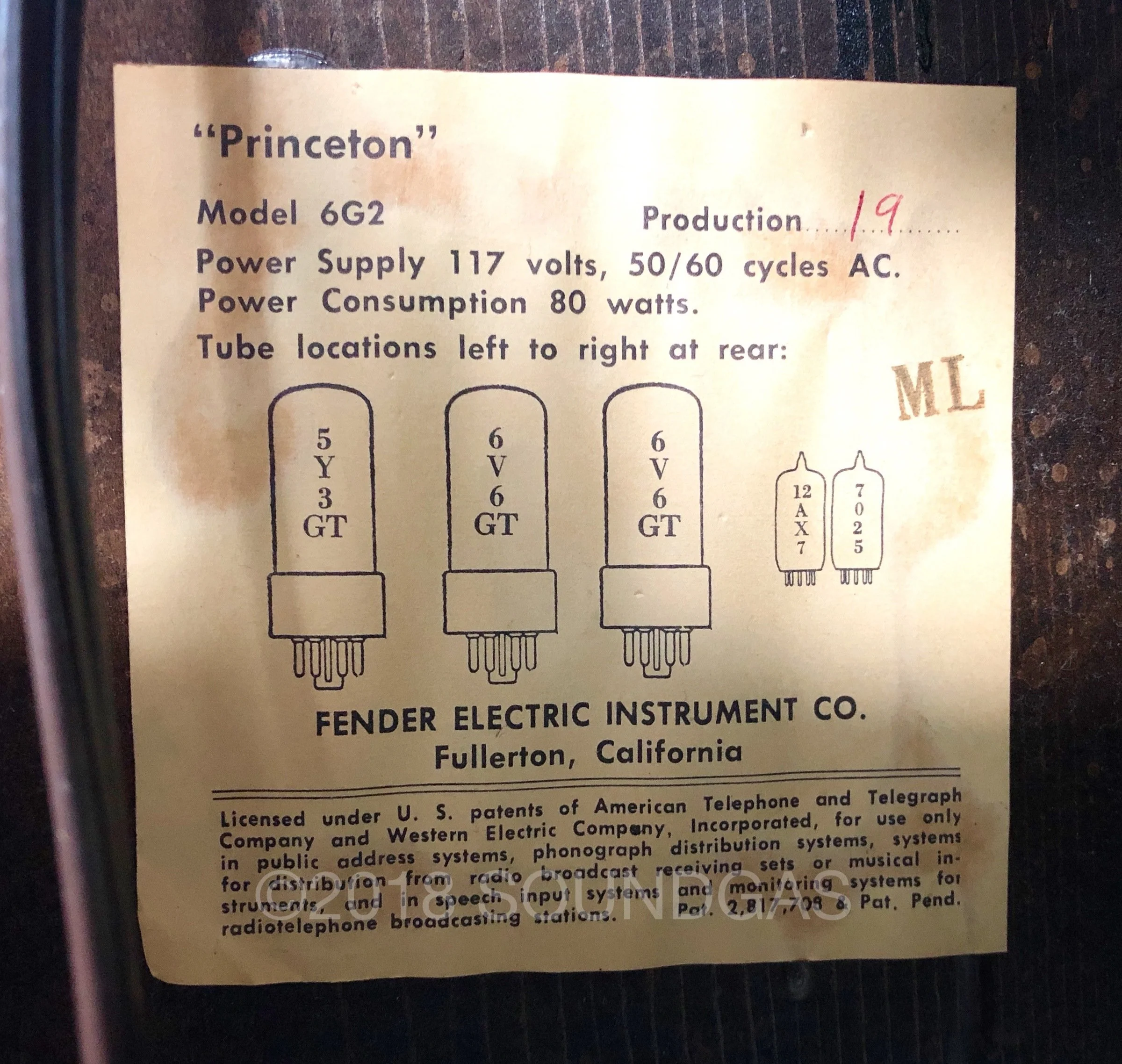 Fender Tuxedo Princeton Model 6G2 - 1963 - Image 11