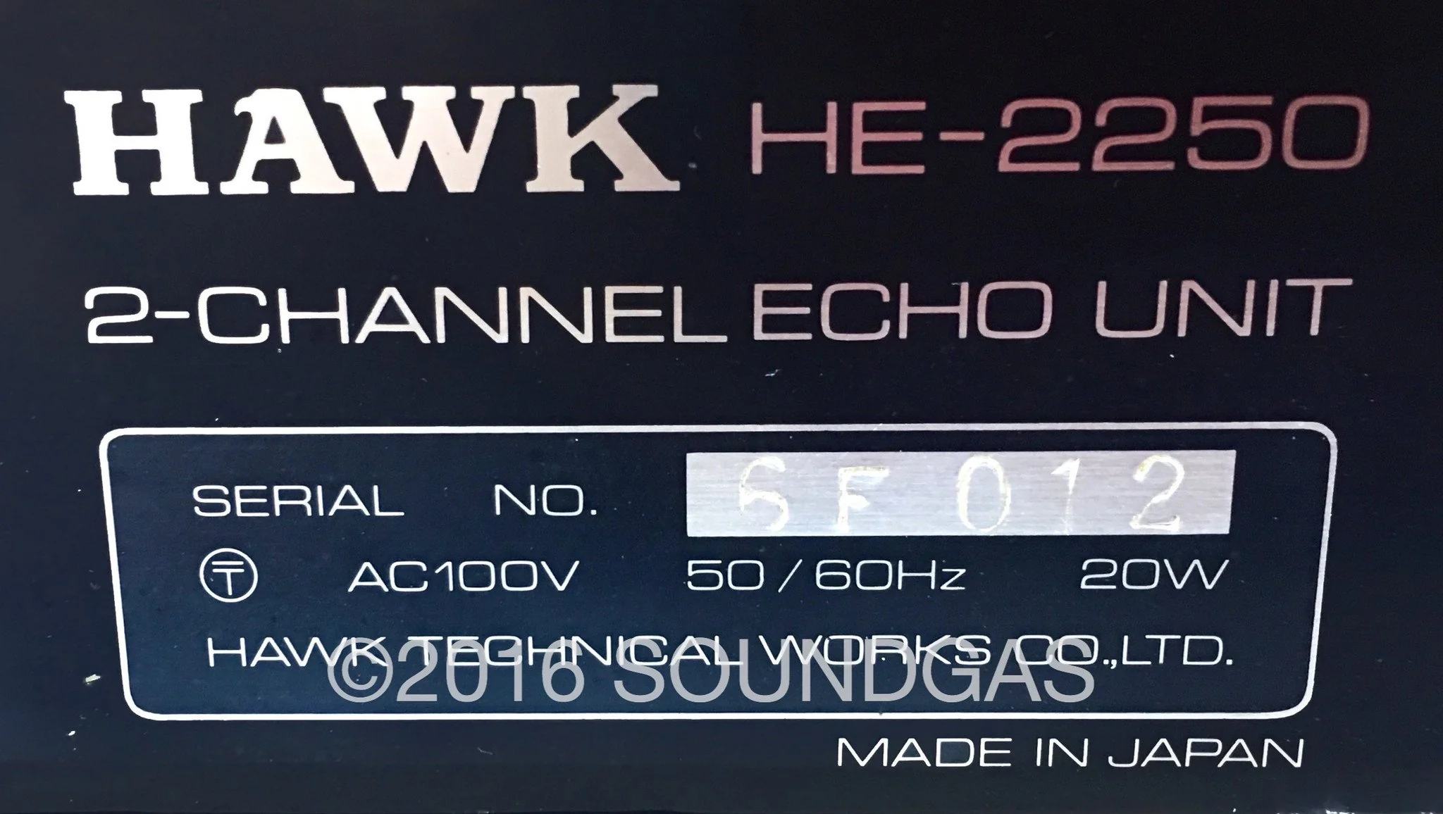 Hawk HE-2250 5-Head/2-Channel Echo Unit - Image 9