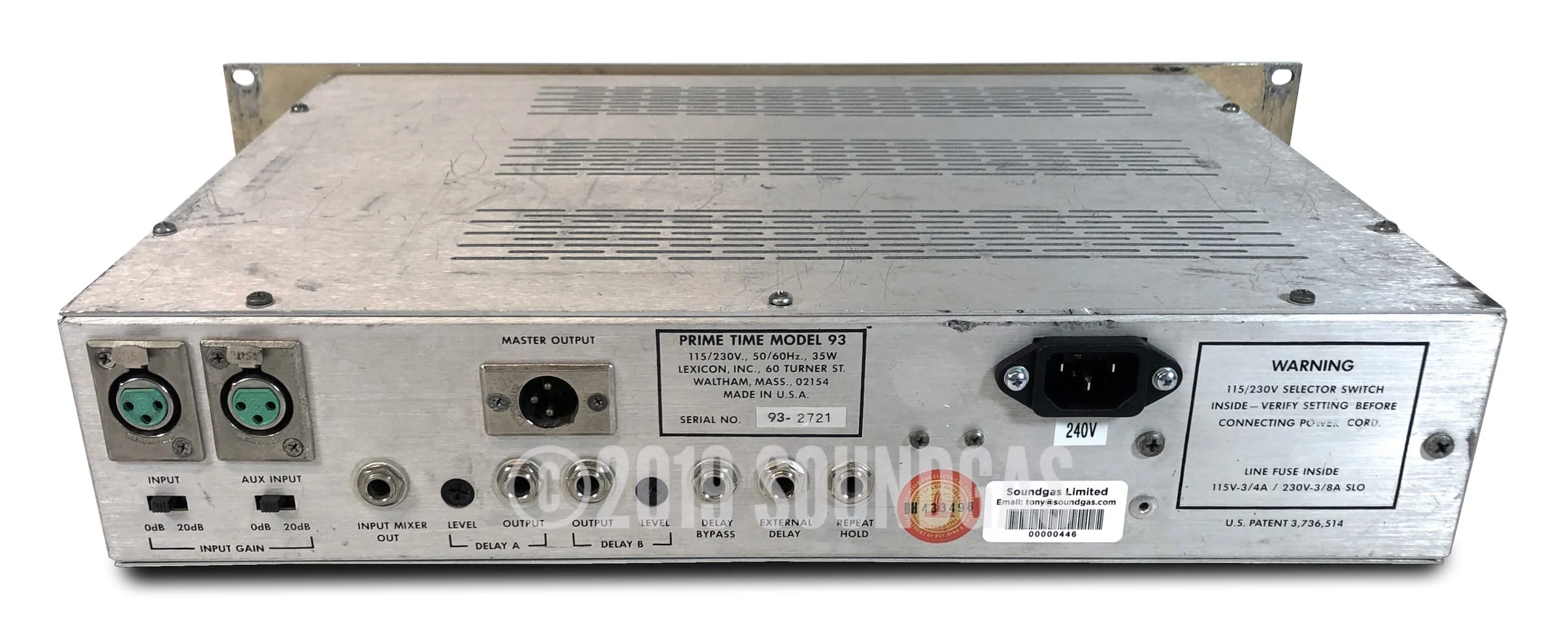 Lexicon Prime Time Model 93 Digital Delay - Image 5