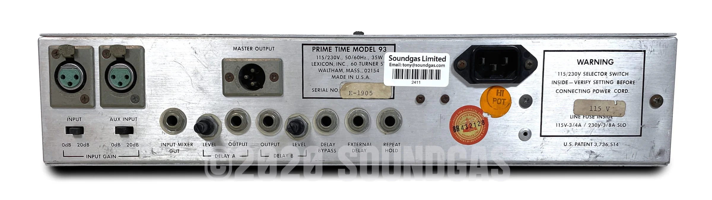 Lexicon Prime Time Model 93 Digital Delay - Image 5