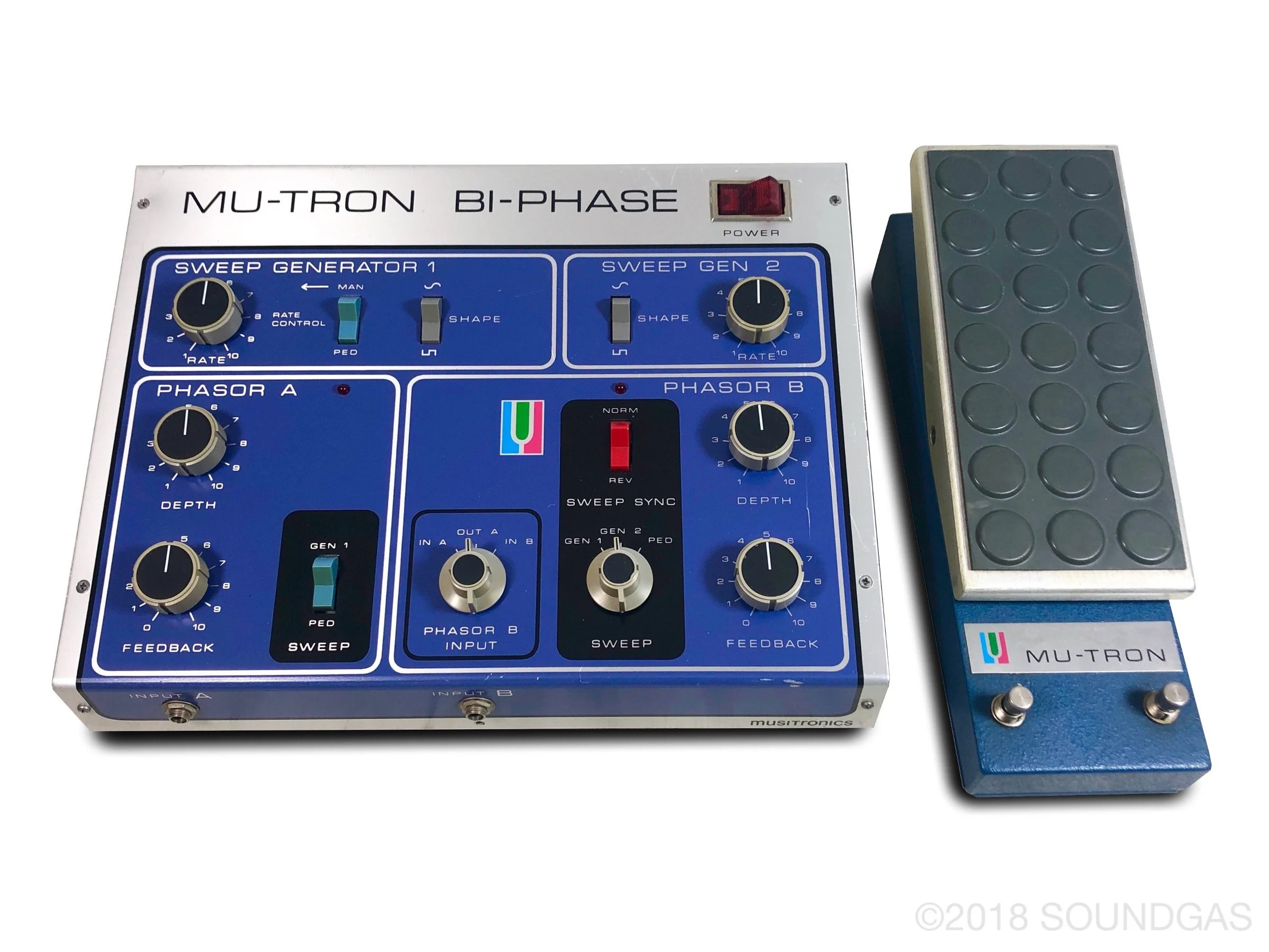 Musitronics Mu-Tron Bi-Phase with C-100 Opti-Pot Pedal