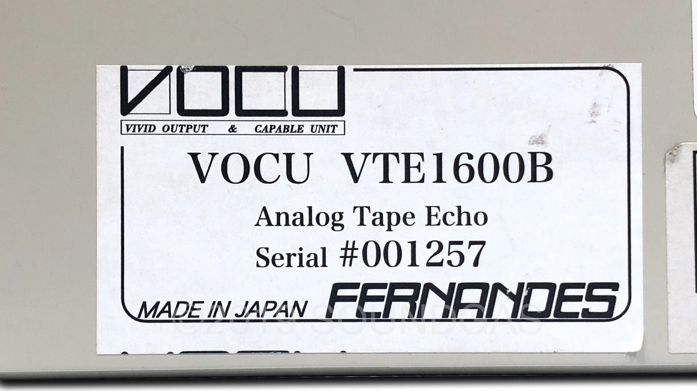 VOCU VTE-1600B Compact Tape Echo (Fernandes/Hiwatt) - Image 7
